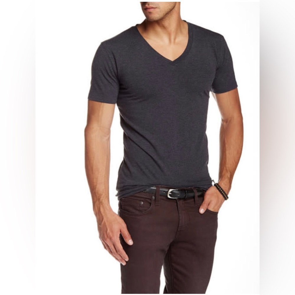 Lindbergh Mens Stretch V-Neck Tees. Brand New With Tags! Black XL.